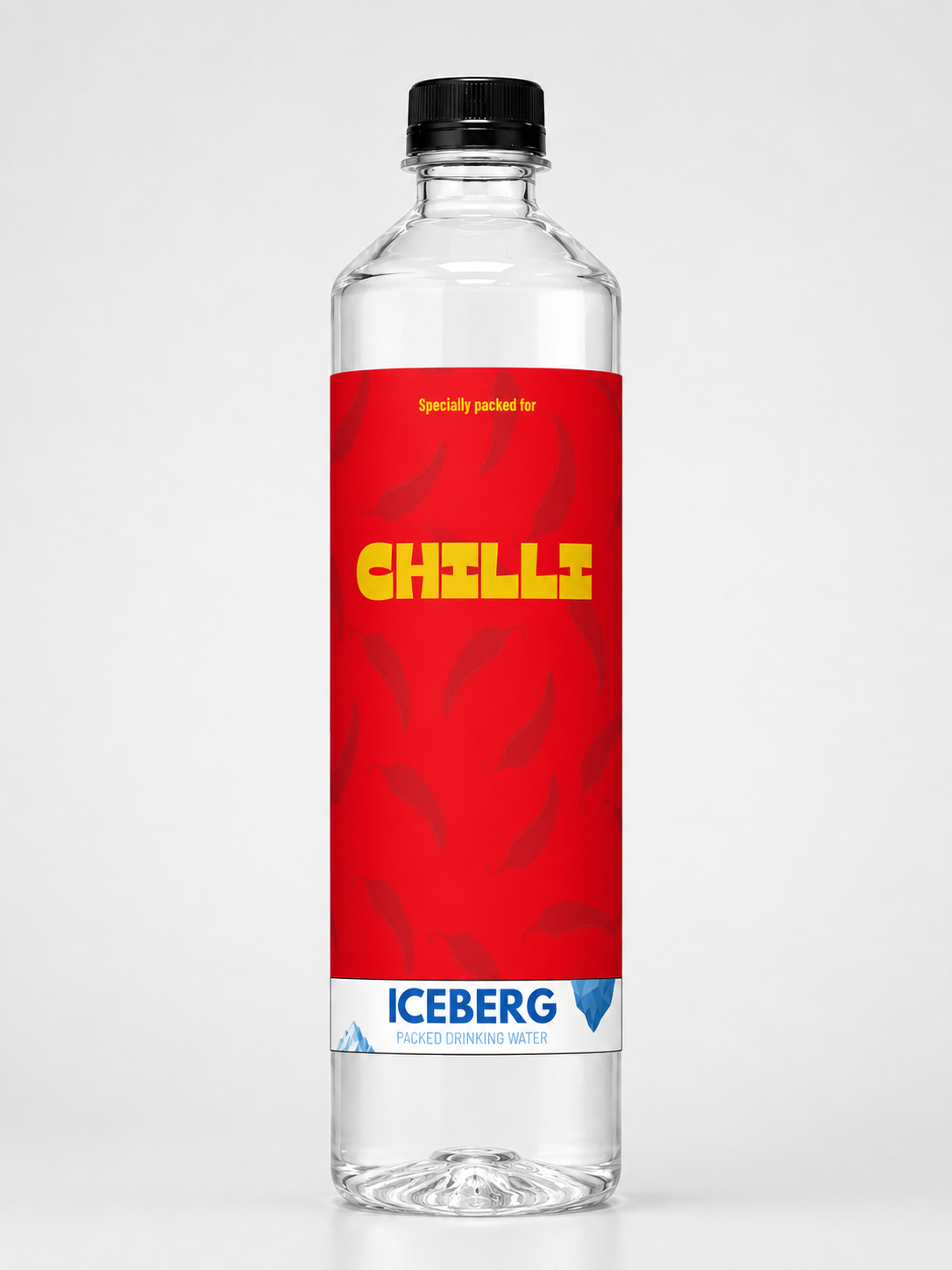 Restaurant branded ICEBERG bottle mockup